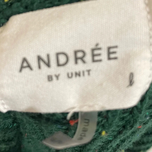 Andrée by Unit Forest Green Speckled Oversized Knit Sweater - Size Large - Picture 5 of 8